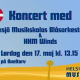 Fælles koncert med Eksjö Musikskolas Blåsorkester og HKM Winds på Axeltorv.